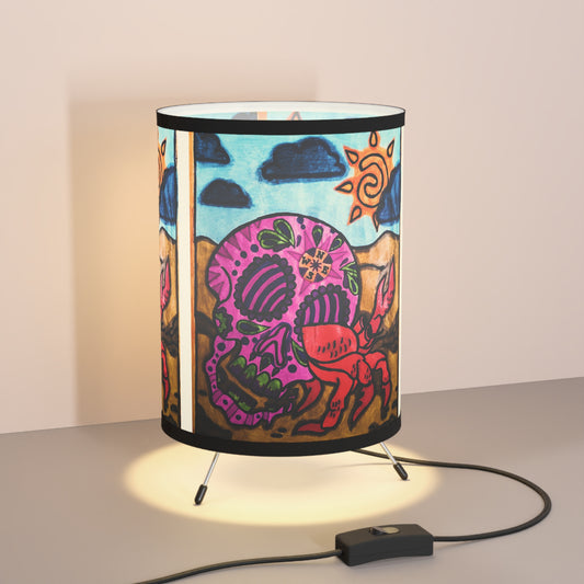 Beach Skull Tripod Lamp with High-Res Printed Shade, US\CA plug